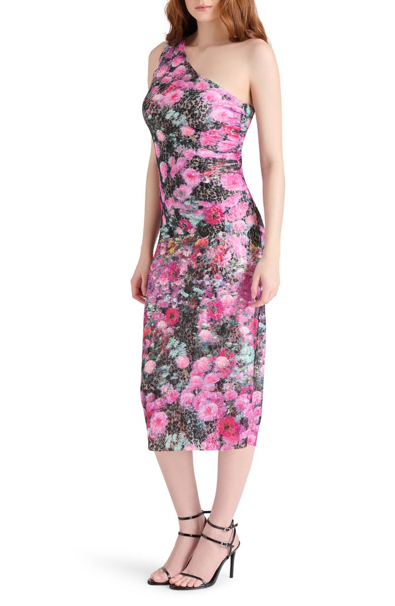 Steve Madden Sacha Floral Lace Body-Con Dress, Alternate, color, Black Multi