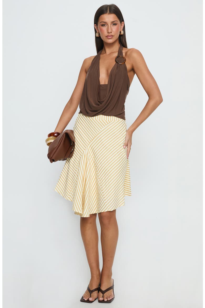 Lanelle Ring Detail Cowl Neck Halter Top, Alternate, color, CHOCOLATE