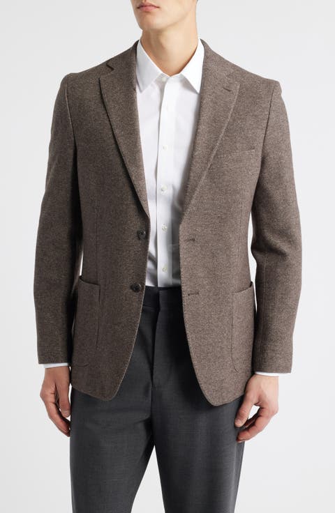 Icon Relaxed Fit Knit Wool & Cotton Blend Sport Coat