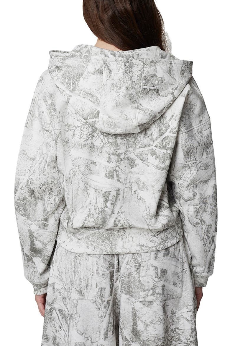 Cropped Zipped Icarus Hoodie, Alternate, color, White