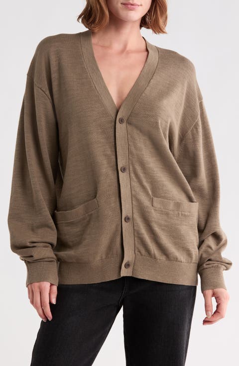 V-Neck Slub Cardigan