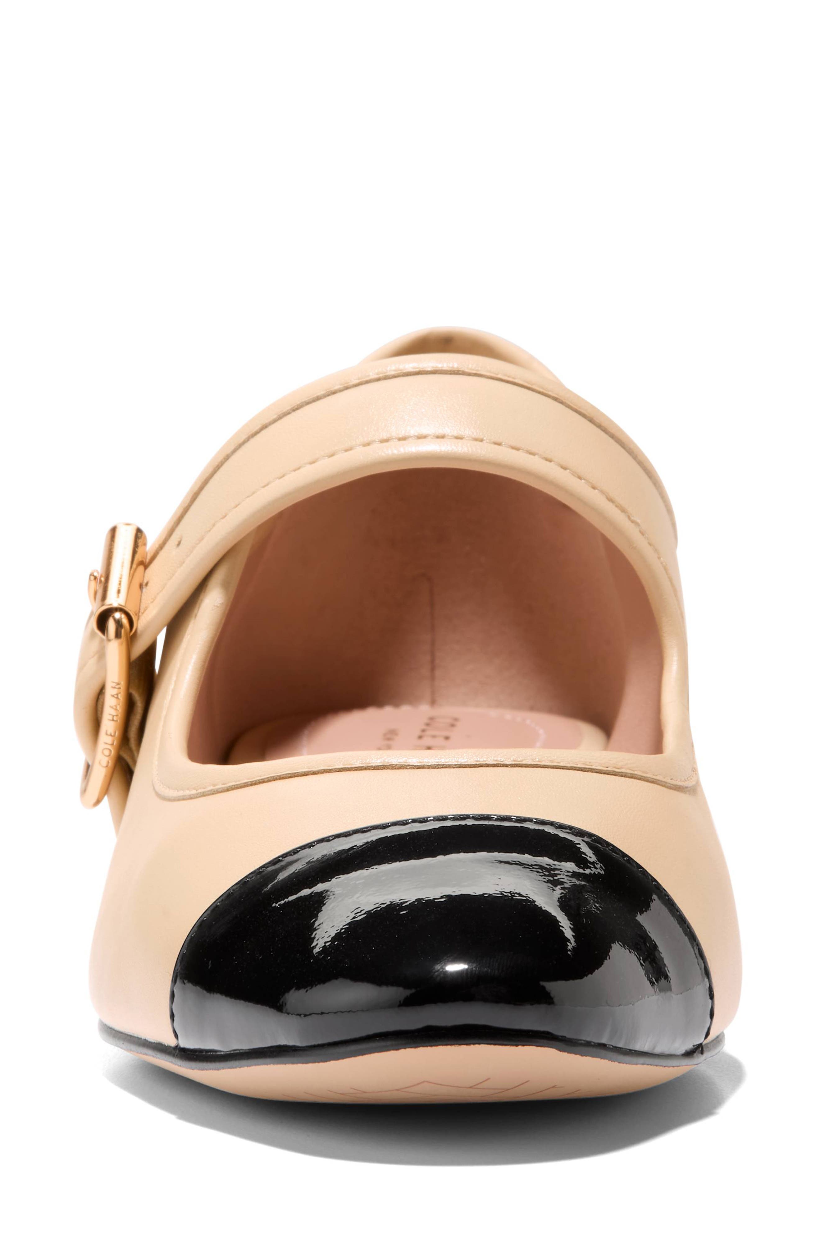 Raquelle Mary Jane Ballet Flat, Alternate, color, MARZIPAN LEATHER/ BLACK PATENT