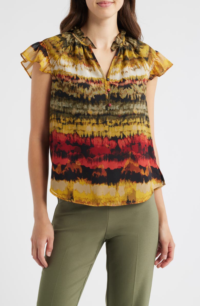 Anne Klein Flutter Sleeve Top, Main, color, 