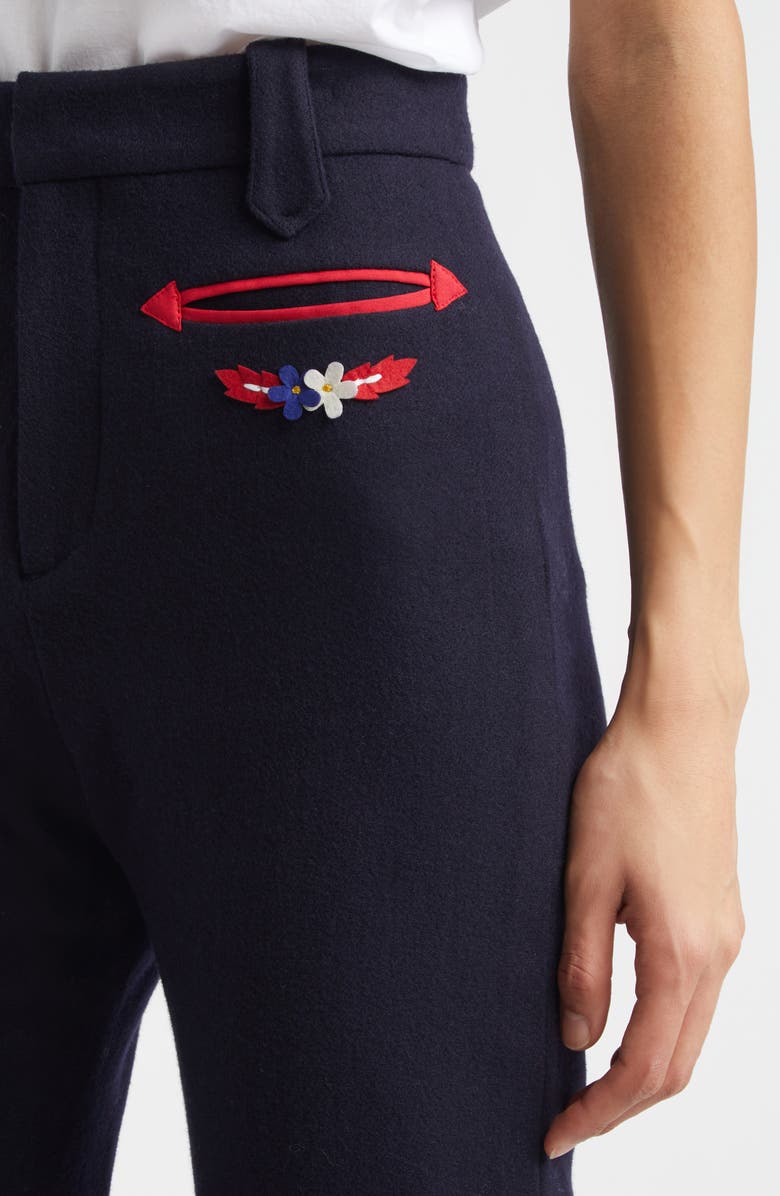 Bode Carroll Wool Trousers, Alternate, color, Navy Red