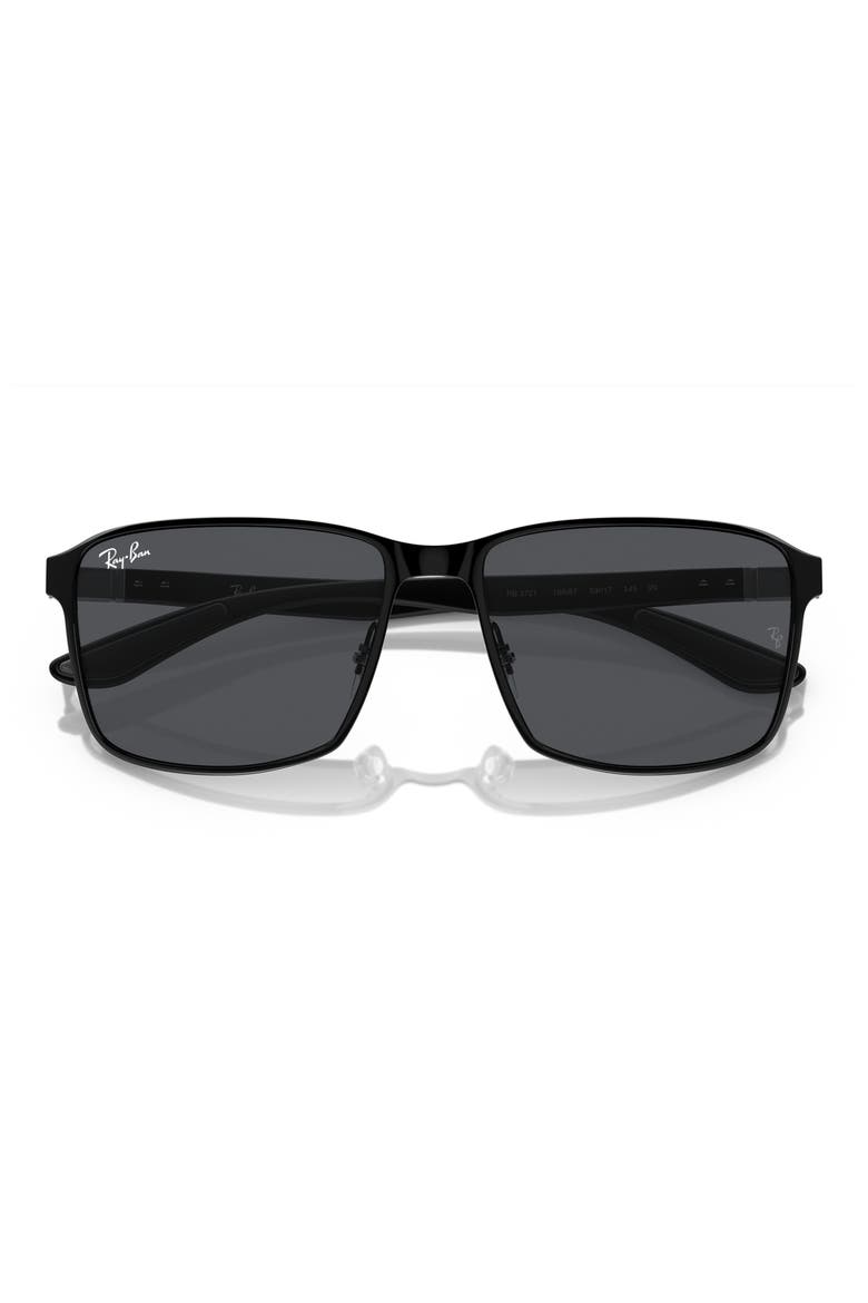 59mm Square Gradient Sunglasses, Alternate, color, MATTE BLACK