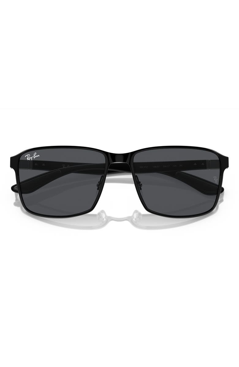 Ray-Ban 59mm Square Gradient Sunglasses, Alternate, color, Matte Black