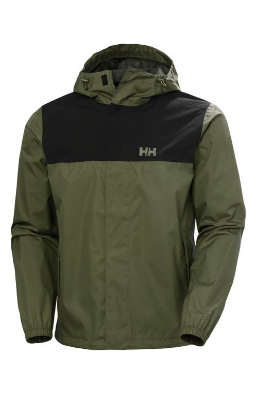 Helly Hansen Vancouver Hooded Rain Jacket In Green