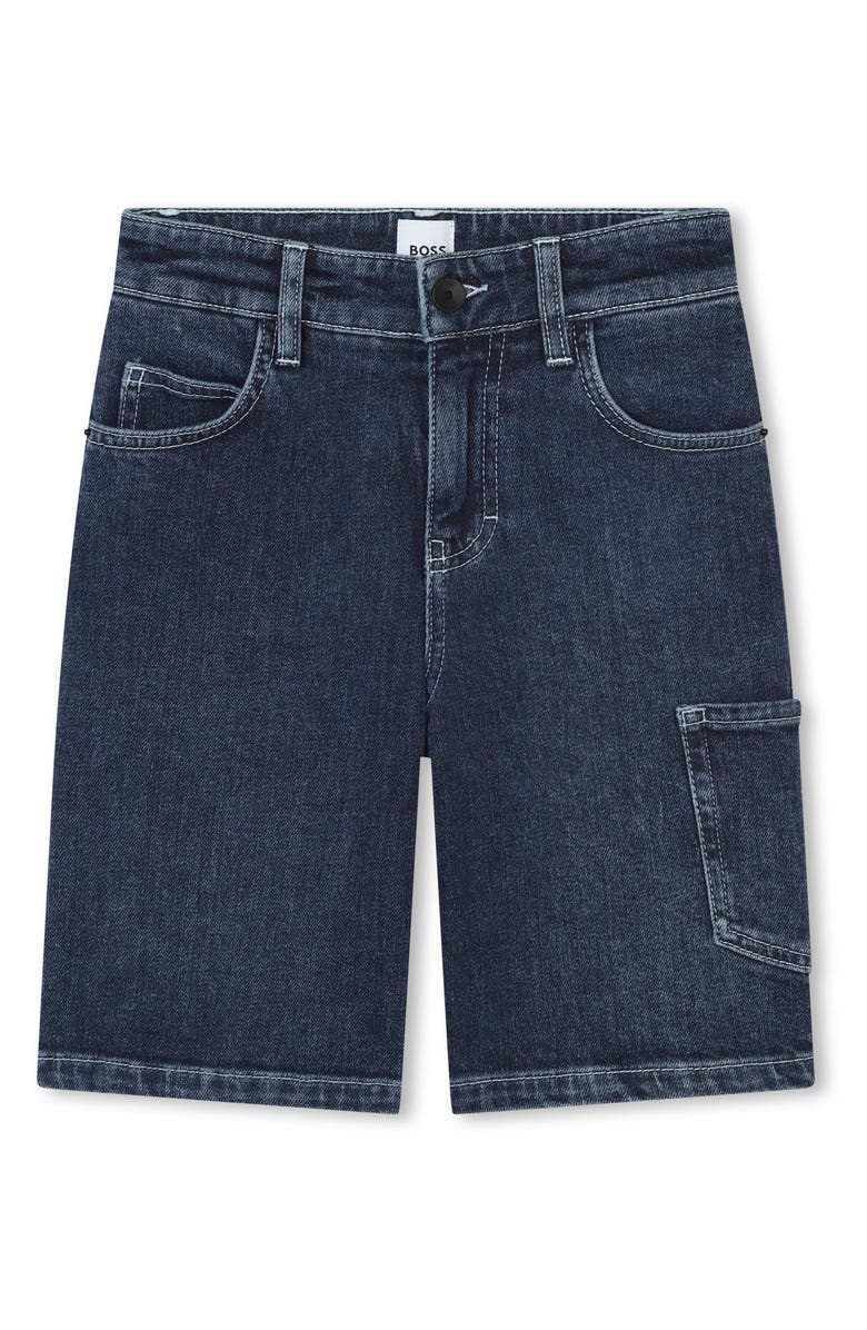 BOSS Kidswear Kids' Denim Bermuda Shorts, Main, color,