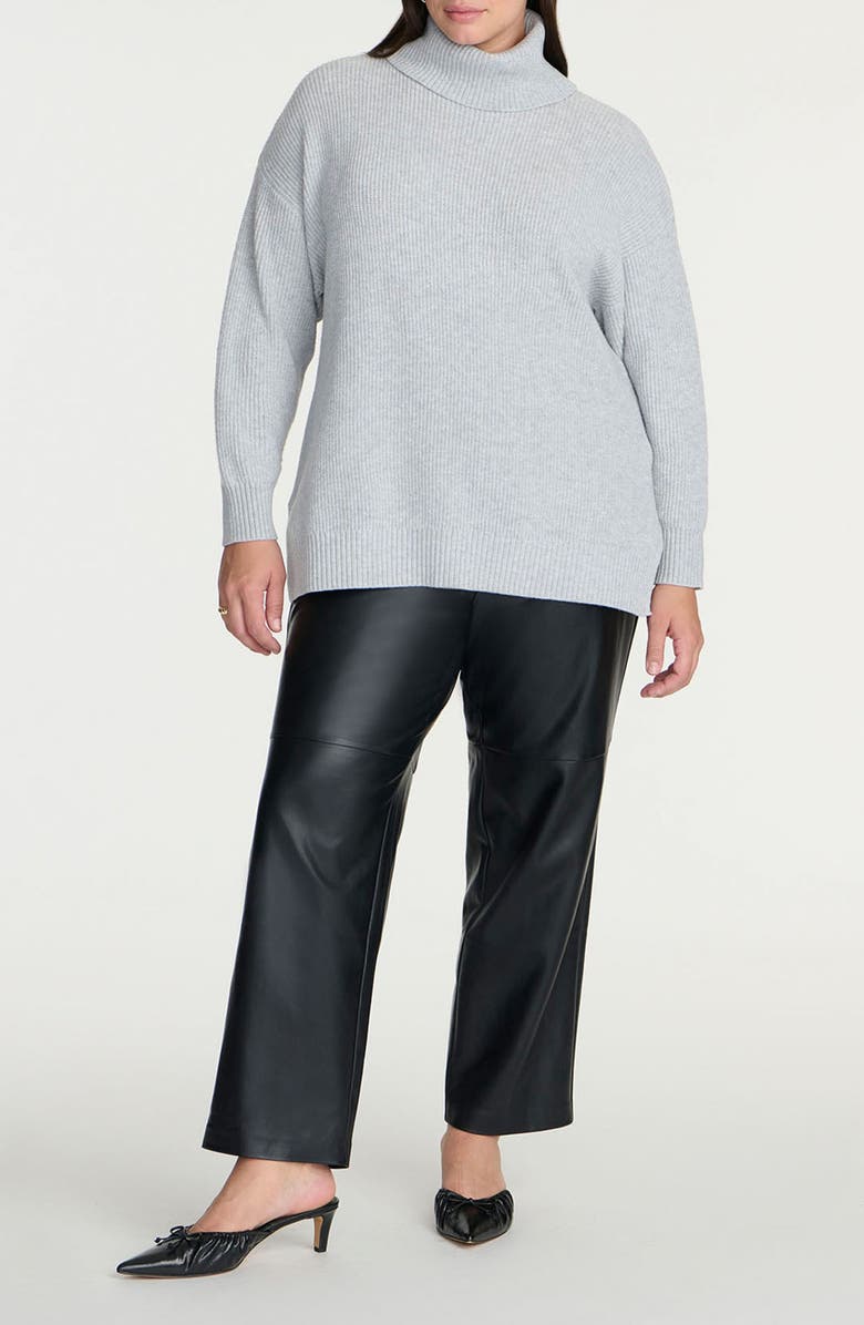 ELOQUII Medium Gauge Rib Turtleneck Sweater, Alternate, color, 