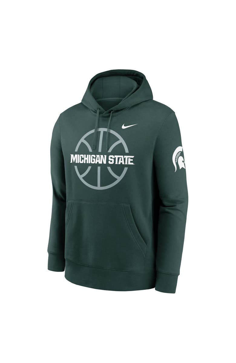Nike Men's Nike Green Michigan State Spartans Basketball Icon Club Fleece Pullover Hoodie, Alternate, color, Green