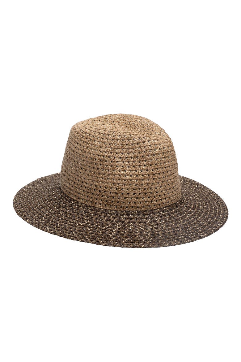 Courtney Straw Fedora, Main, color, CAMEL/CHOCOLATE