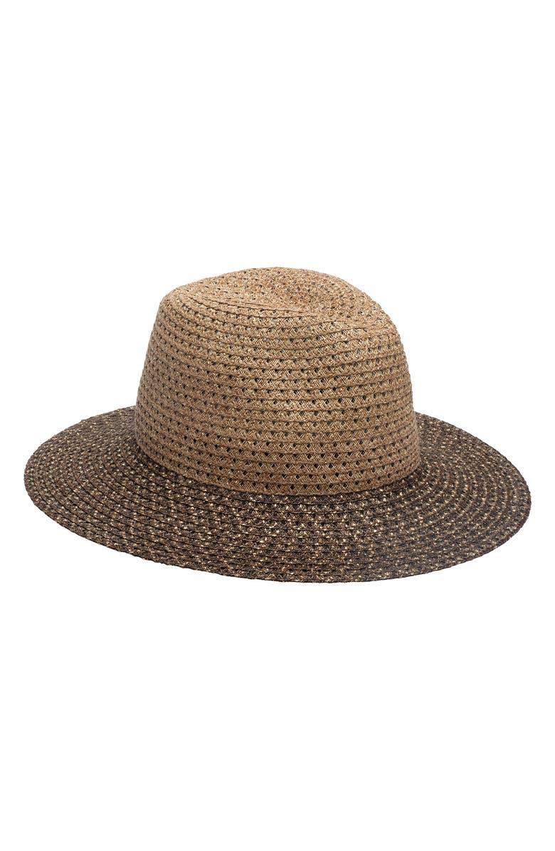 Eugenia Kim Courtney Straw Fedora, Main, color, Camel/Chocolate