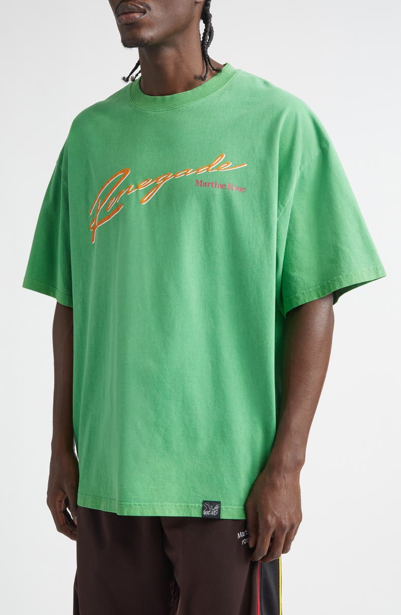 Martine Rose Oversize Graphic T-Shirt, Alternate, color, Green