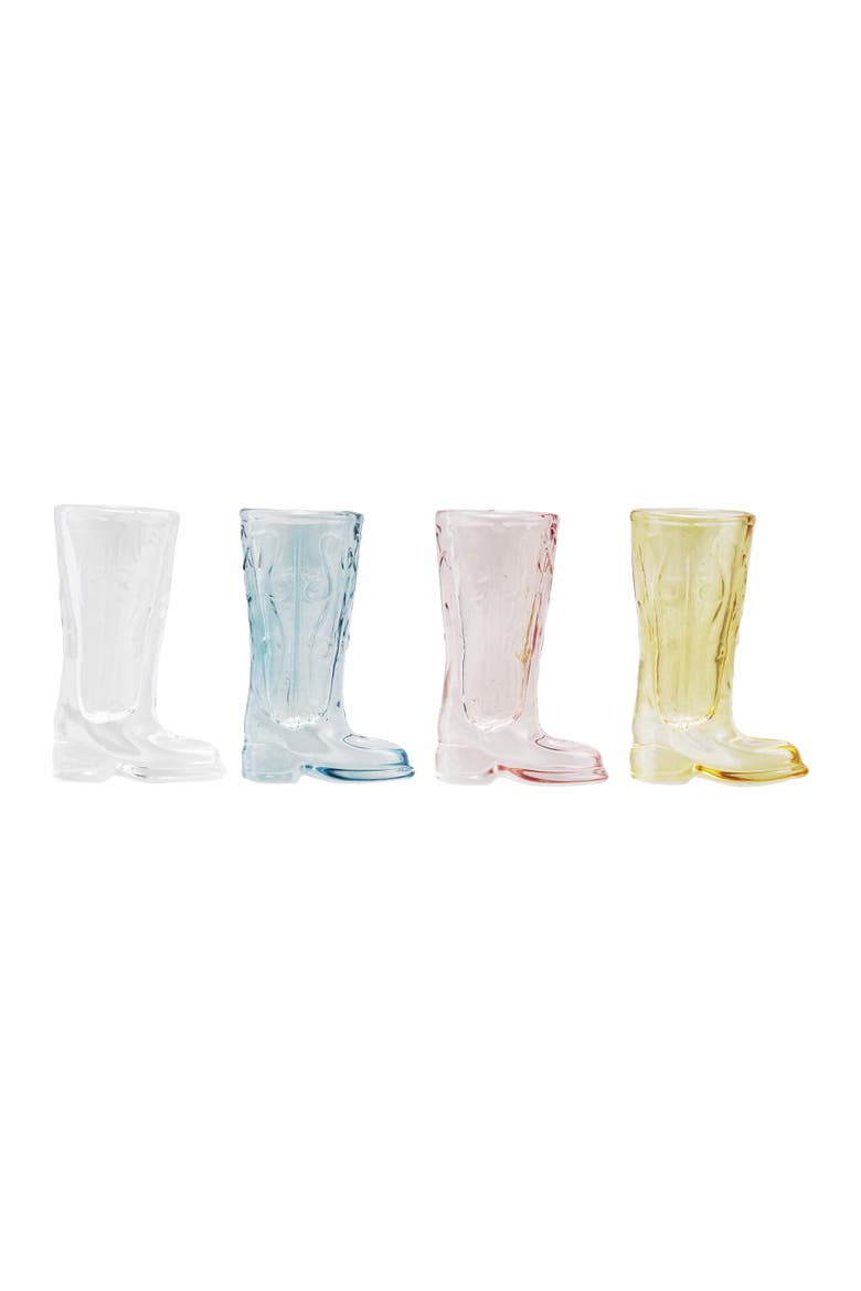 Cowboy Boot Shaped Mini Vase Shot Glass Set, Main, color, Clear