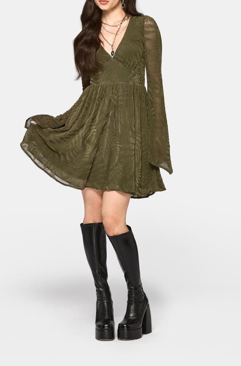 Lunafern Flute Sleeve Mini Dress