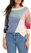NIC+ZOE Color Crossing Colorblock Cotton Blend Sweater