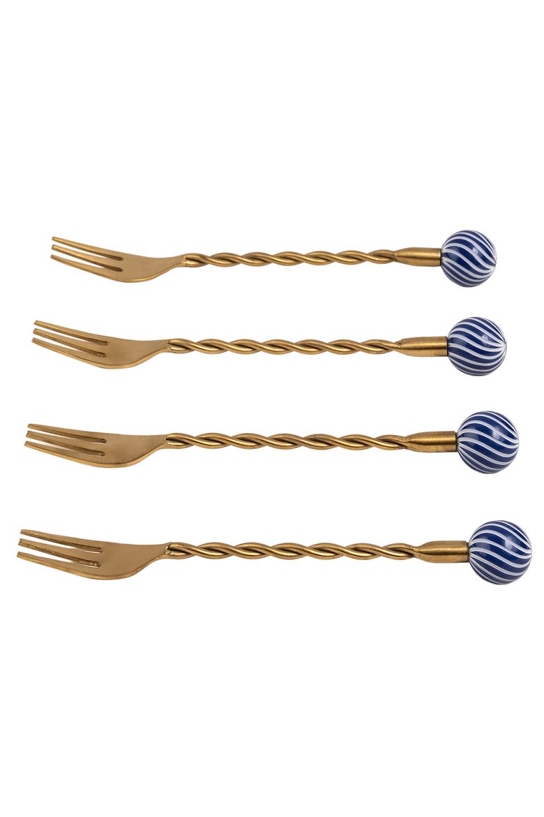 Rampur Steel Dessert Fork Set Cheerland Set of 4, Alternate, color, Gold