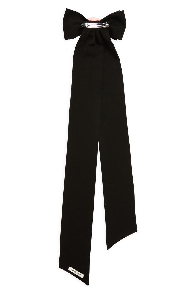 Rosette Bow Barrette (Nordstrom Exclusive), Alternate, color, BLACK