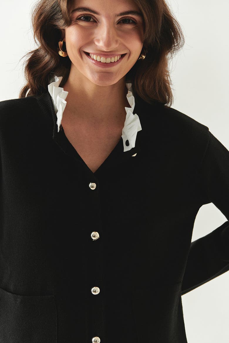 Kamilah Knit Cardigan, Alternate, color, BLACK