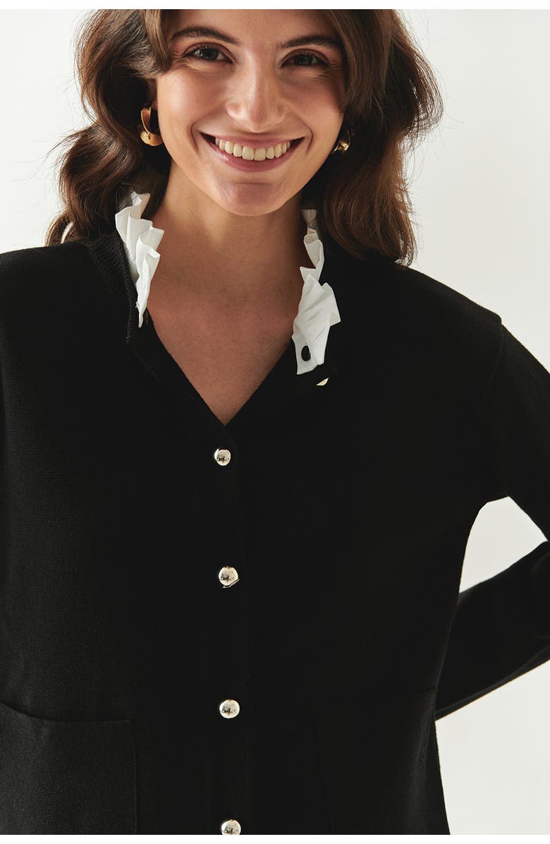 Exquise Kamilah Knit Cardigan, Alternate, color, Black