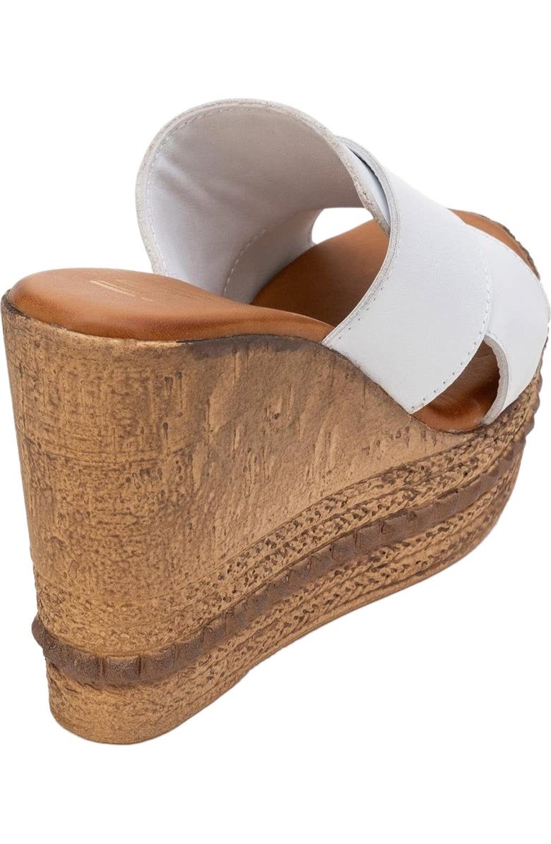 Forever & Always Shoes Lois Wedge Leather Sandal, Alternate, color, White Leather