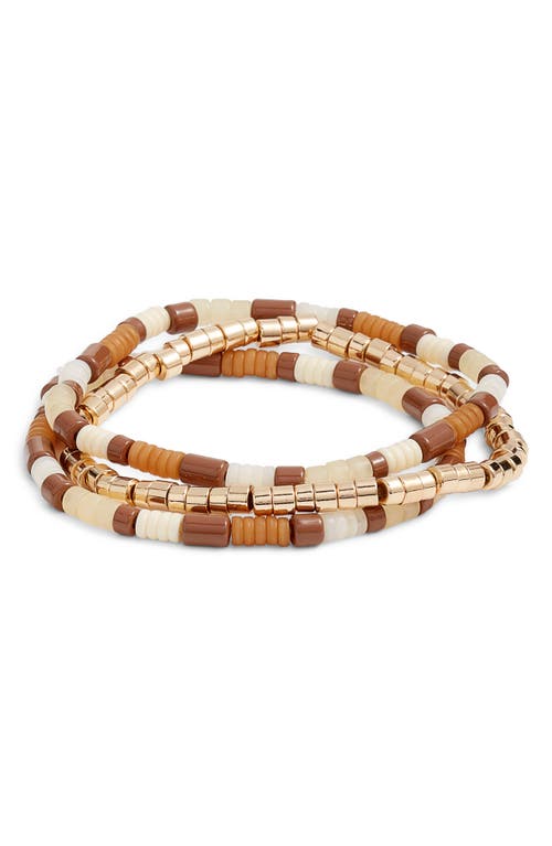 Nordstrom Set Of 3 Tube Beaded Stretch Bracelets In Multi