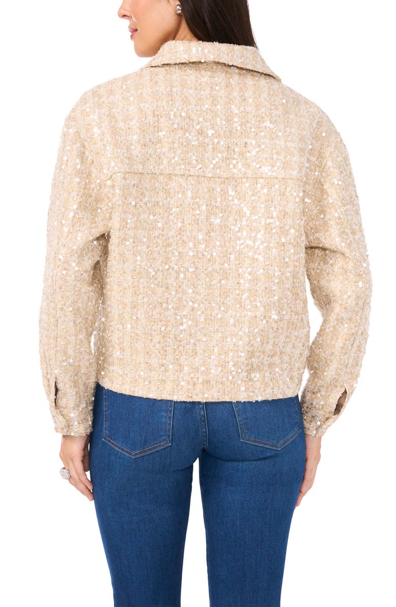 Vince Camuto Sequin Tweed Jacket, Alternate, color, Soft Gold
