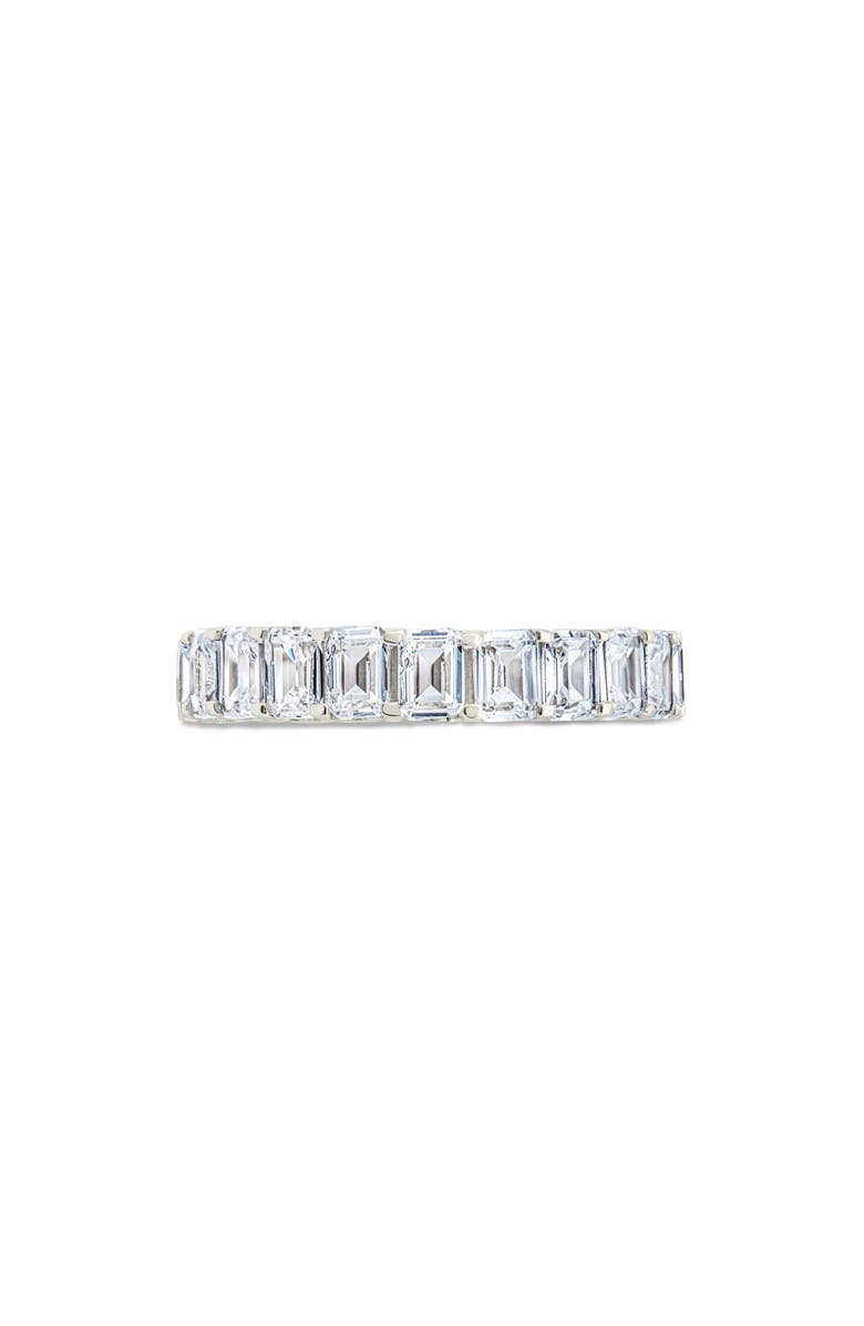 Sterling Forever Rio Baguette Cubic Zirconia Eternity Band Ring, Alternate, color, Silver