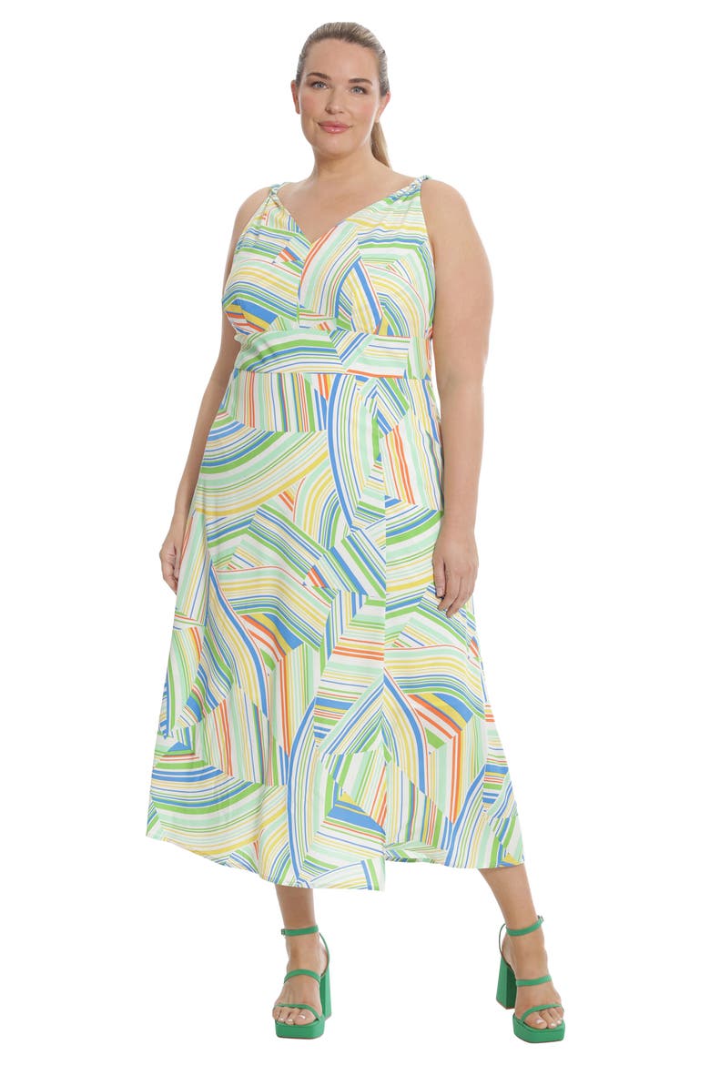 Twist Strap Maxi Dress, Alternate, color, SOFT WHITE/ SEA FOAM