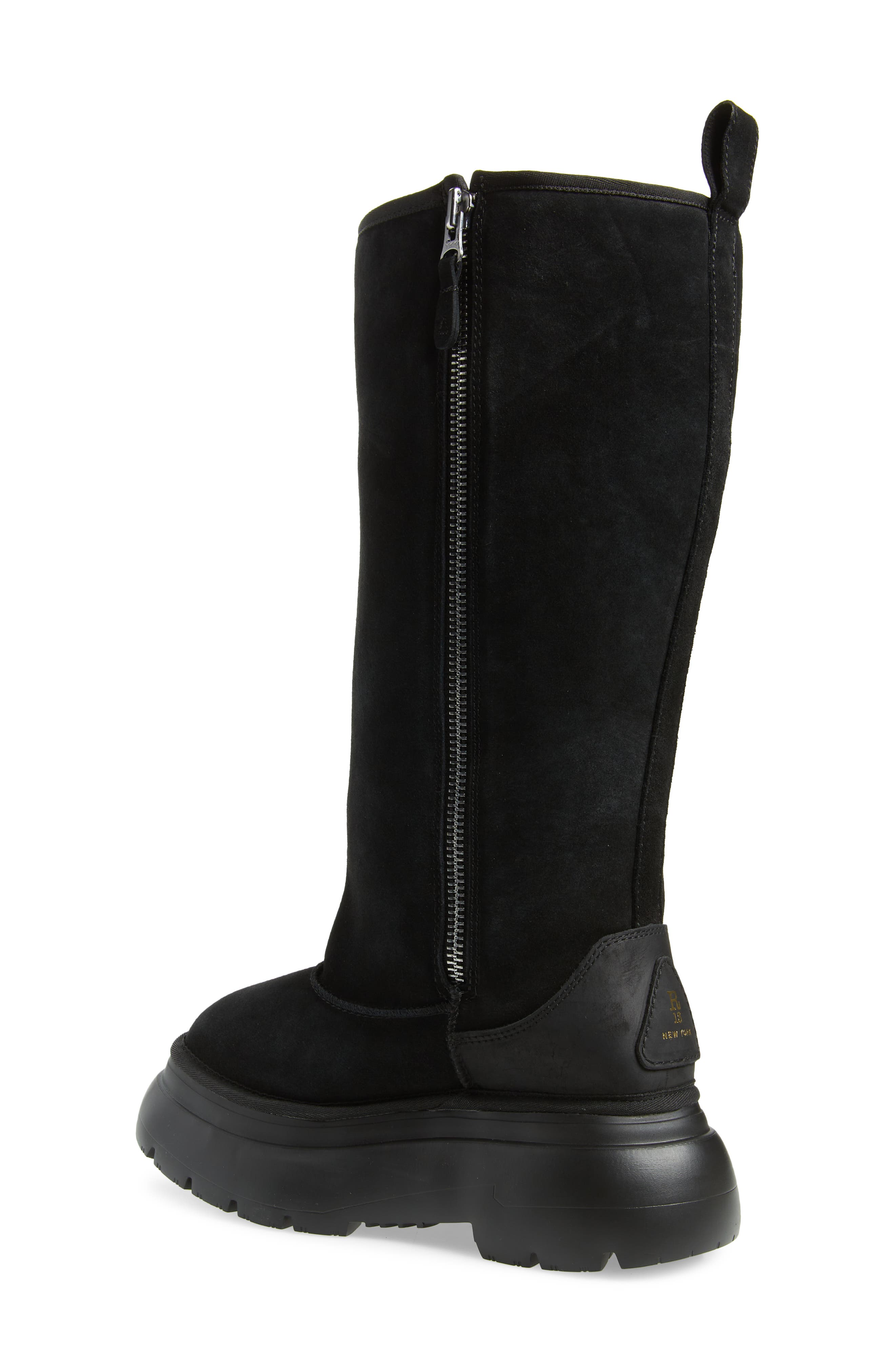 R13 Tall Chunky Genuine Shearling Lined Boot, Alternate, color, 