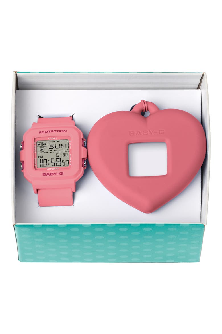 Baby-G Digital Resin Strap Watch Set, 39mm, Alternate, color, PINK