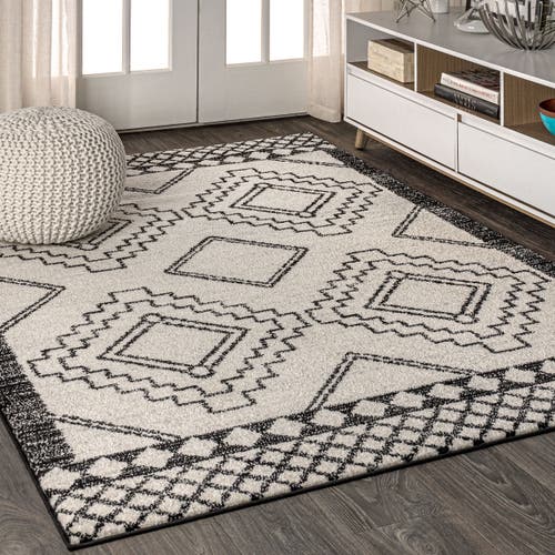 Jonathan Y Amir Moroccan Beni Souk Area Rug In Cream/black