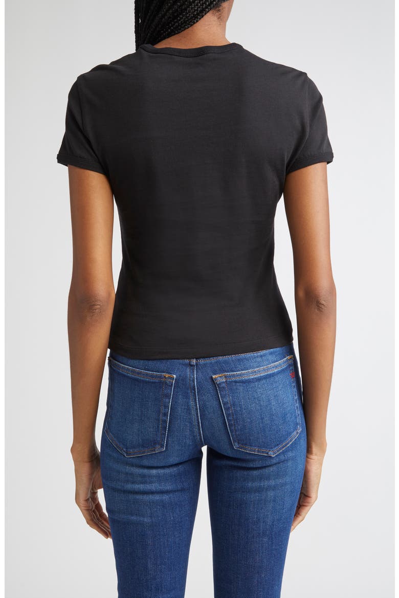 Metallic Oval D Cutout Slim Fit T-Shirt, Alternate, color, DEEP BLACK