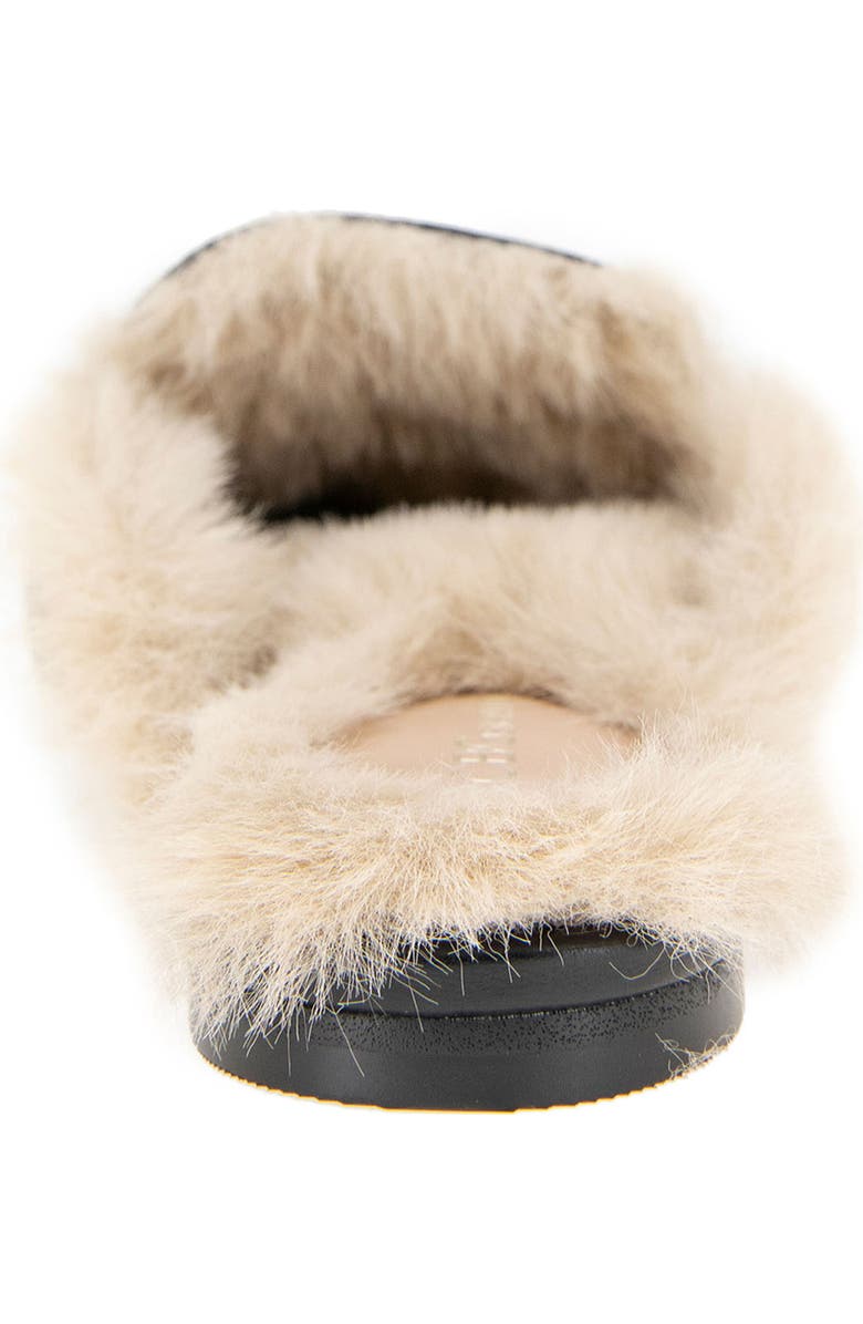 BCBGeneration Tara Bit Mule, Alternate, color, Black/Faux Fur