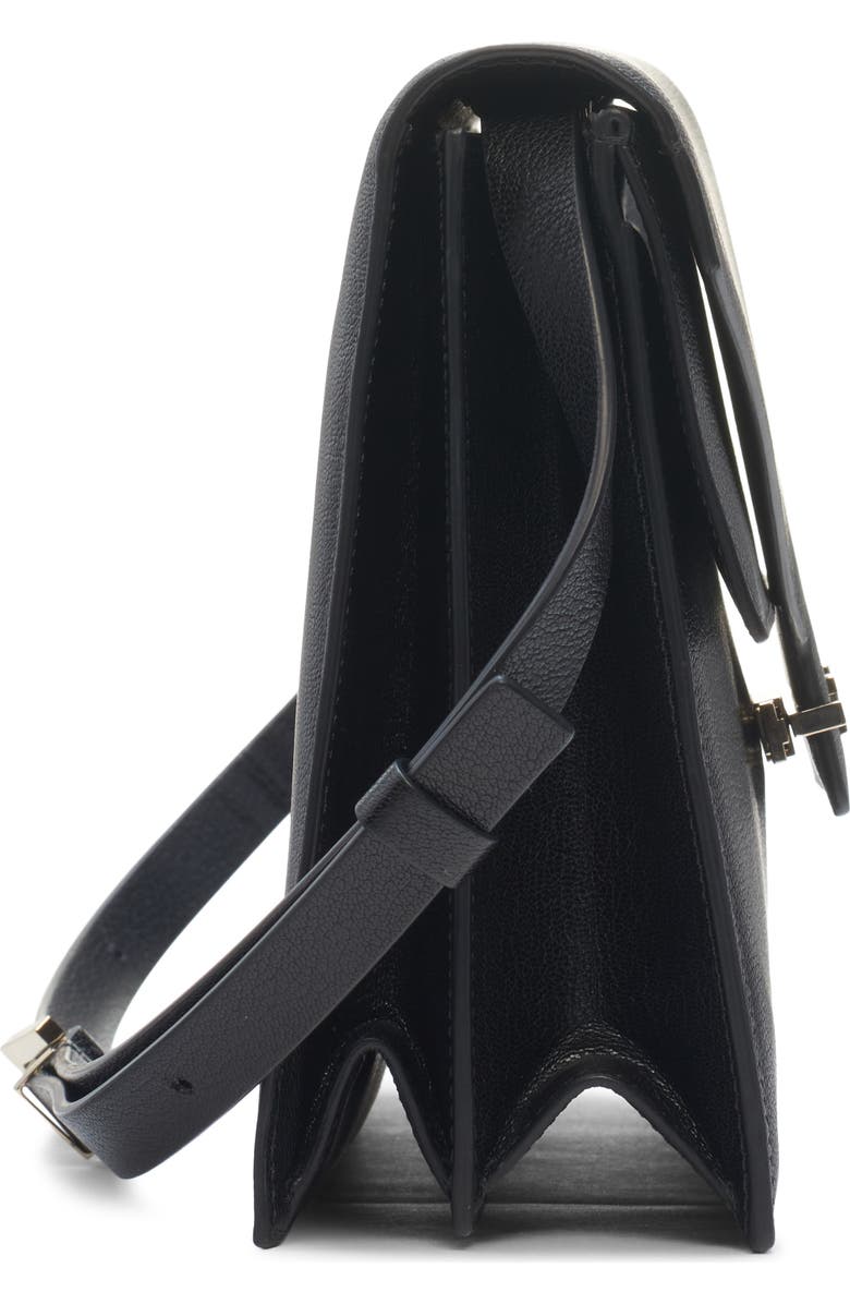 TOM FORD Double T Leather Shoulder Bag, Alternate, color, Black