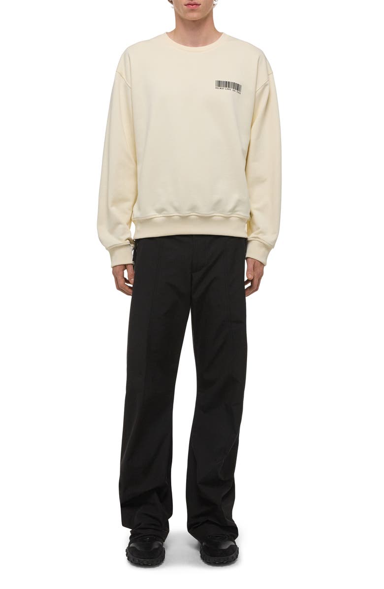 Helmut Lang Ski Schedule Cotton Sweatshirt, Alternate, color, Winter White