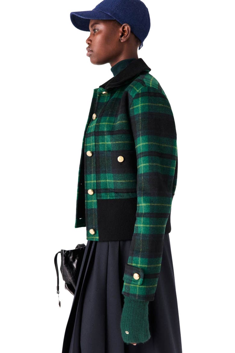 Reversible faux leather jacket, Alternate, color, Navy/green