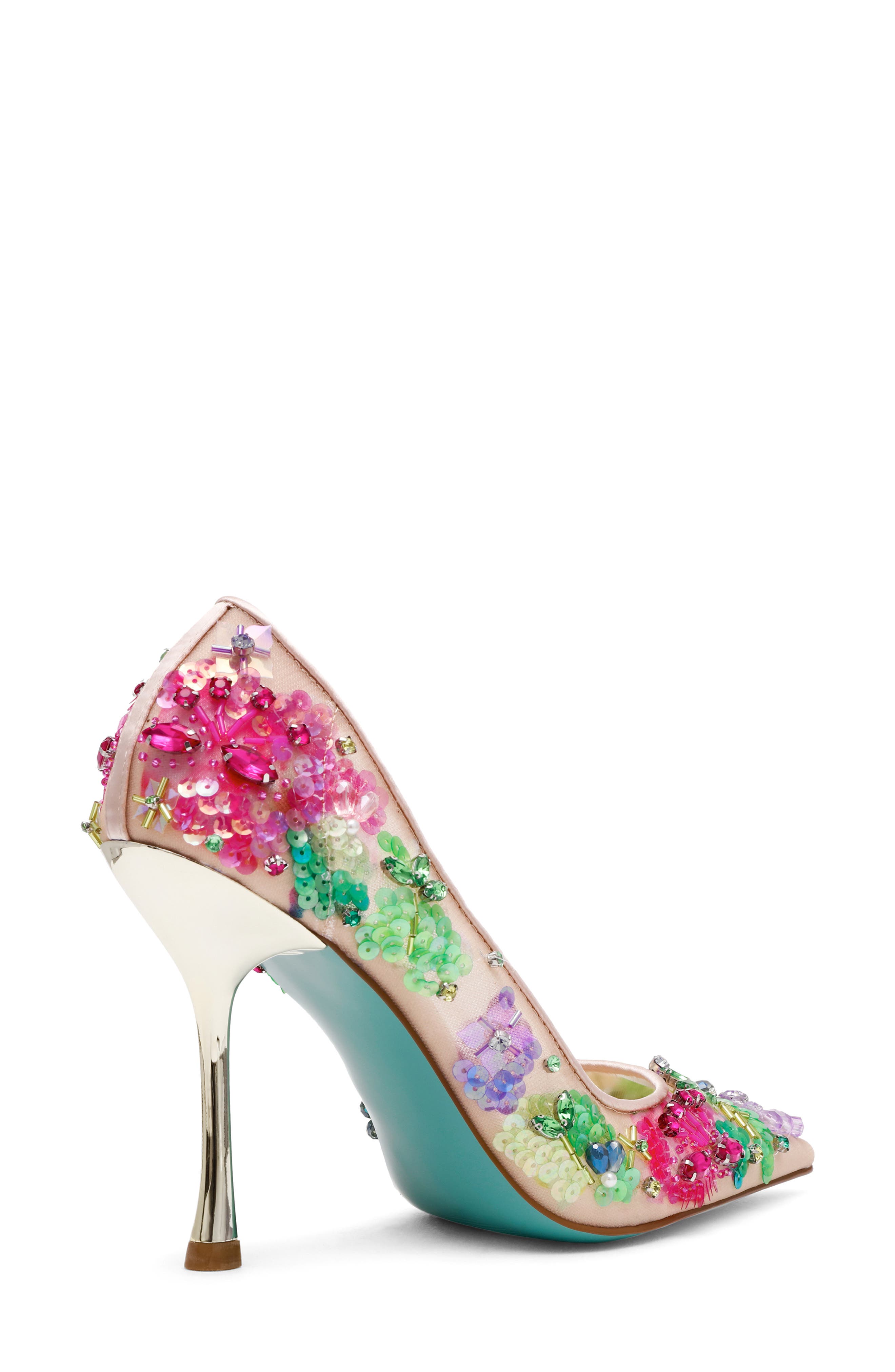 Betsey Johnson Netta Pointed Toe Pump, Alternate, color, Beige Multi