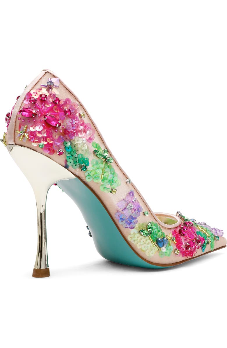 Betsey Johnson Netta Pointed Toe Pump, Alternate, color, Beige Multi