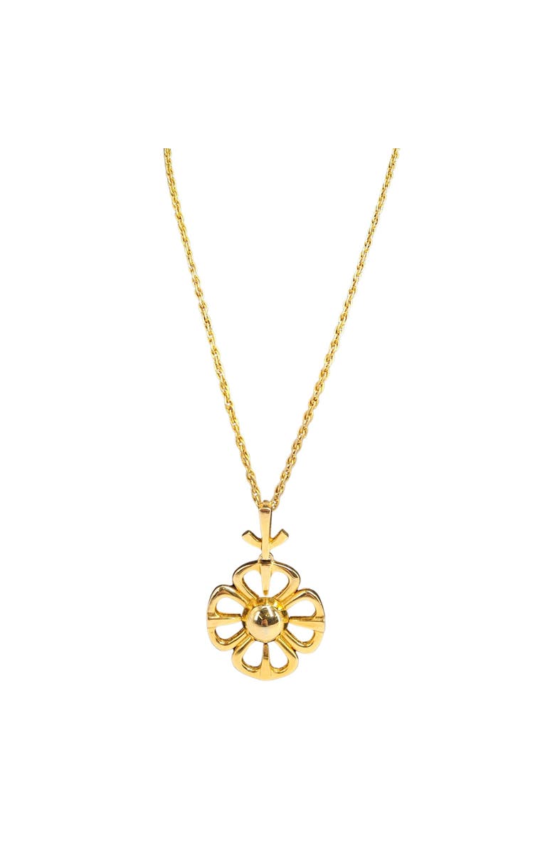 MADISON BEVERLY HILLS Vintage 1970's Goldtone Flower, Modernist Pendant Necklace., Main, color, Gold