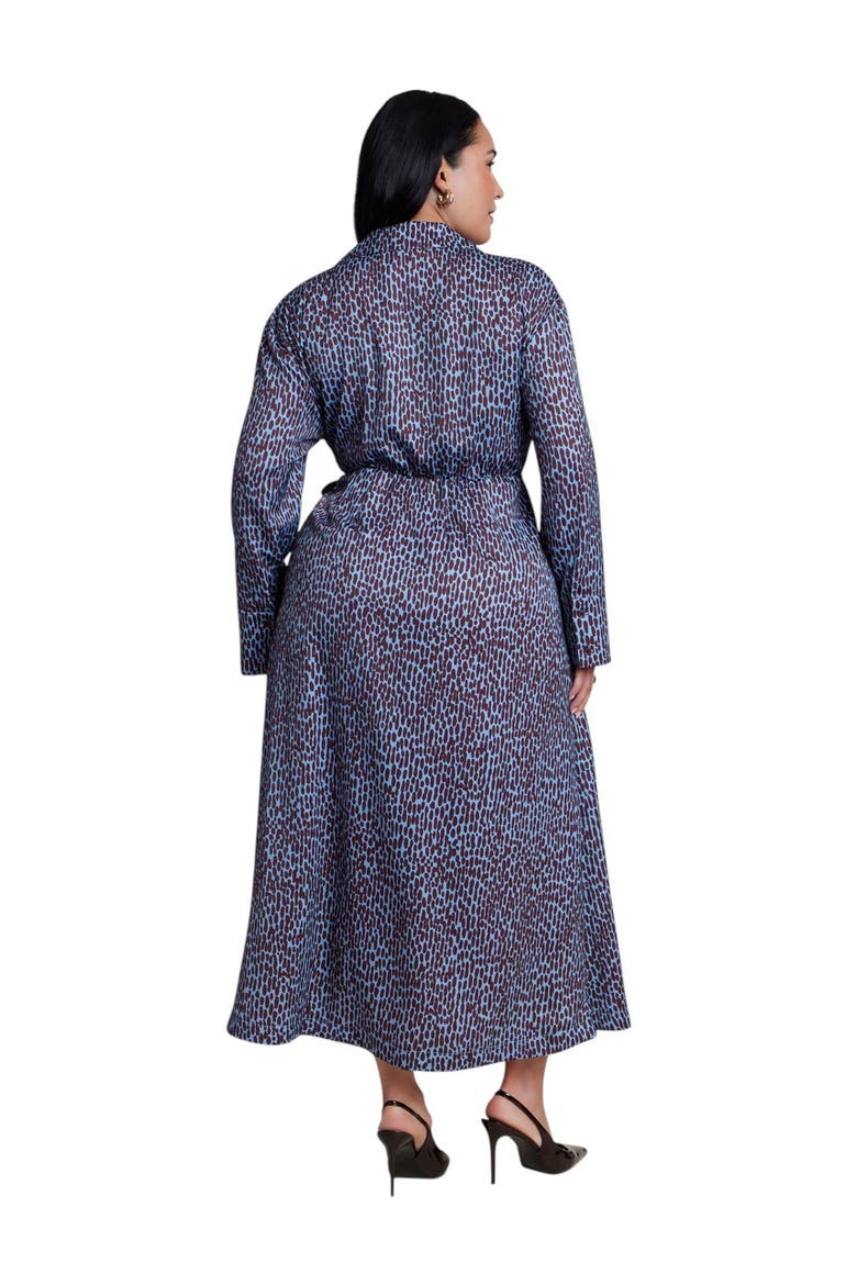 Wrap Detail Maxi Dress (plus), Alternate, color, DOTS OF BURGUNDY
