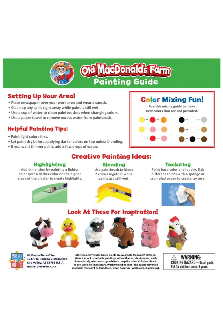 Old MacDonald's Farm Plaster Paint Set, Alternate, color, Multicolor