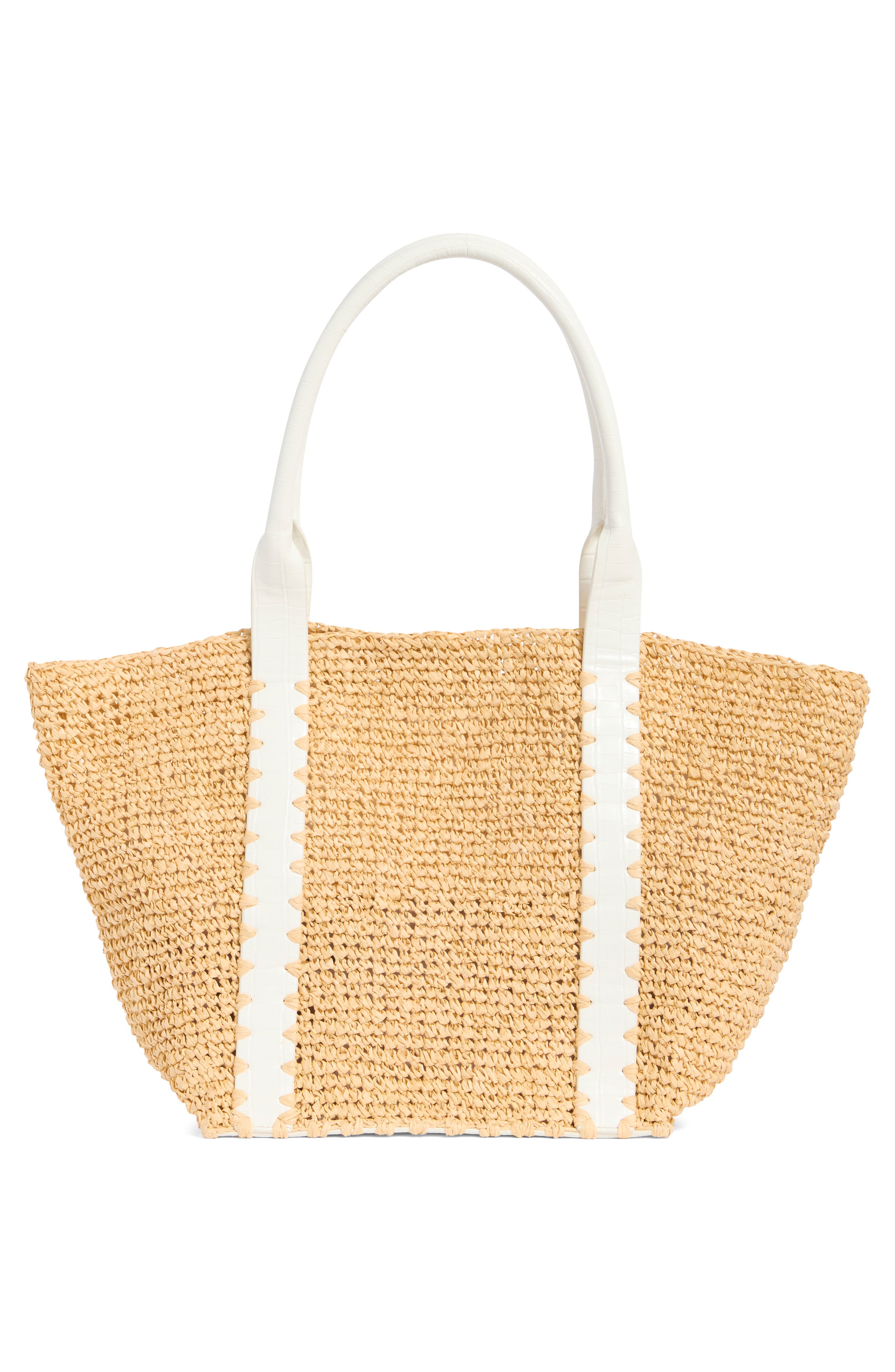 Sam Edelman Marley Raffia Tote Bag, Alternate, color, Eggshell