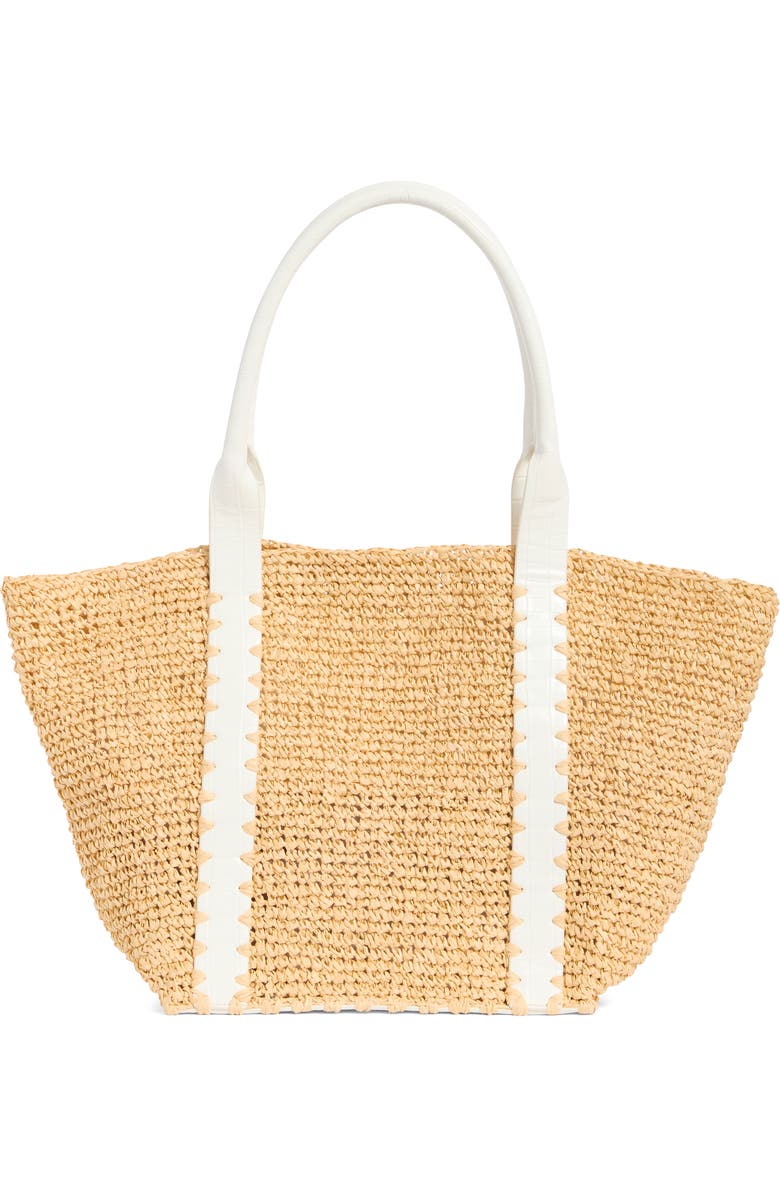 Sam Edelman Marley Raffia Tote Bag, Alternate, color, Eggshell