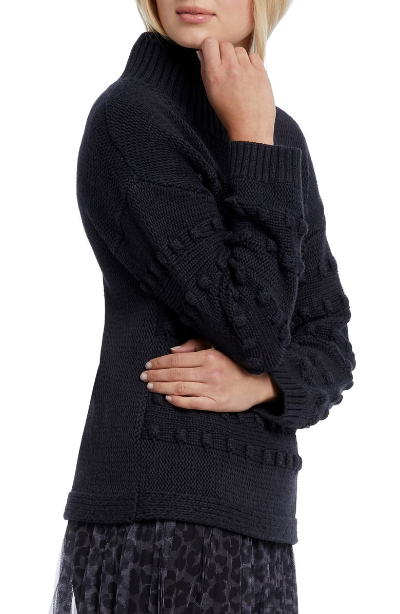 NIC+ZOE Adore A Ball Texture Stripe Turtleneck Sweater, Alternate, color, 