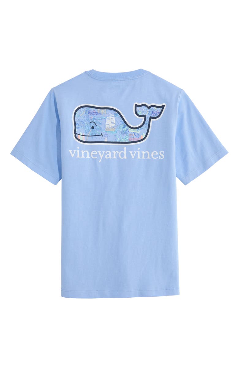 vineyard vines Kids' Keys Scene Whale Cotton Graphic Pocket T-Shirt, Alternate, color, Serenity Blue