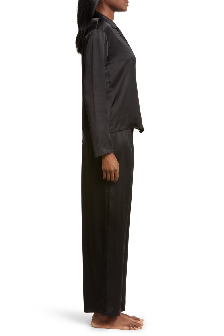 Washable Silk Pajamas, Alternate, color, BLACK