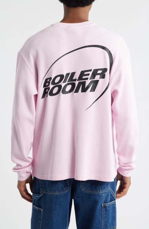 Boiler Room Logo Long Sleeve Waffle T-shirt In Pink