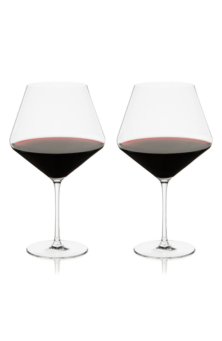 Viski Reserve Liminal Burgundy Wine Glasses Set of 2, Main, color, Clear