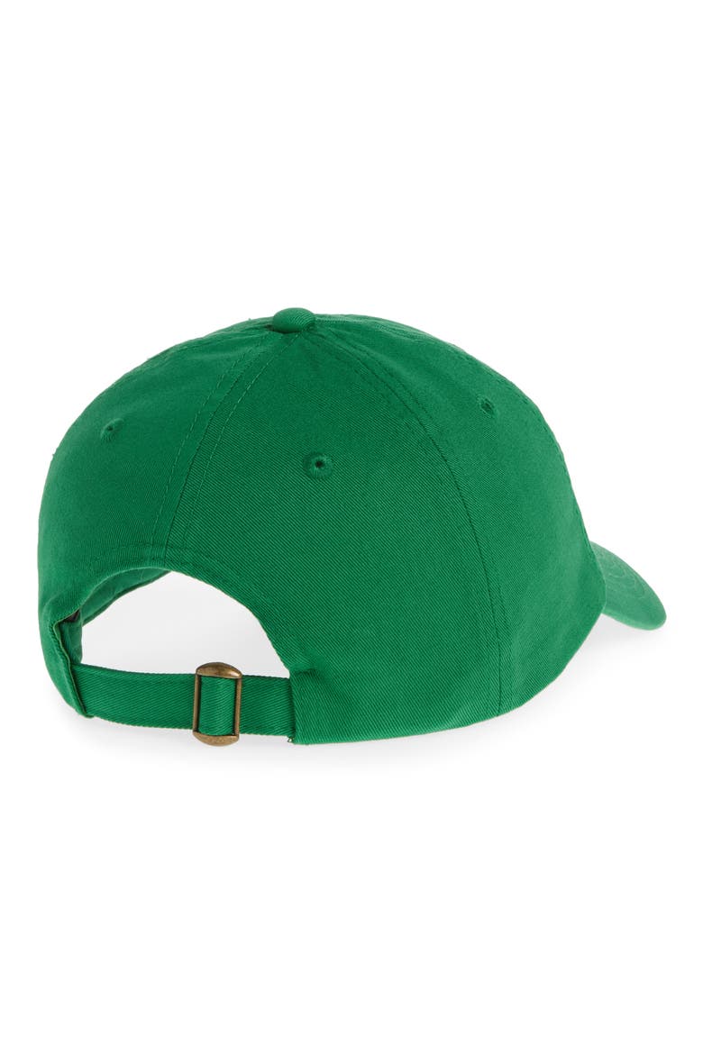 Cotton Adjustable Baseball Cap, Alternate, color, GREEN W/ CREAM OUI